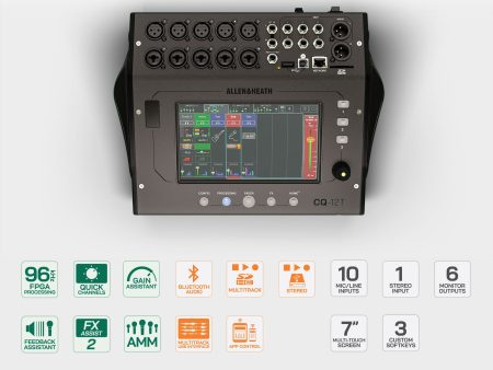 Allen & Heath CQ-12T Digital Mixer with 7  Touchscreen and Bluetooth connectivity For Discount