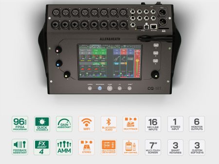 Allen & Heath CQ-18T Digital Mixer with 7  Touchscreen and Bluetooth connectivity Online