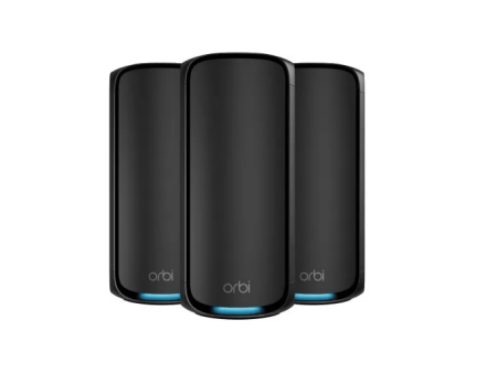 Netgear Orbi Black Series Quad-Band WiFi 7 Mesh System 3 Pack (RBE973SB-100APS) Online Sale